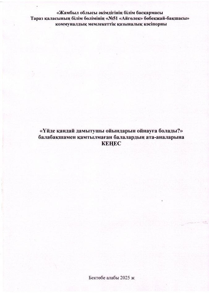 "Үйде қандай дамытушы ойындарын ойнауға болады?"